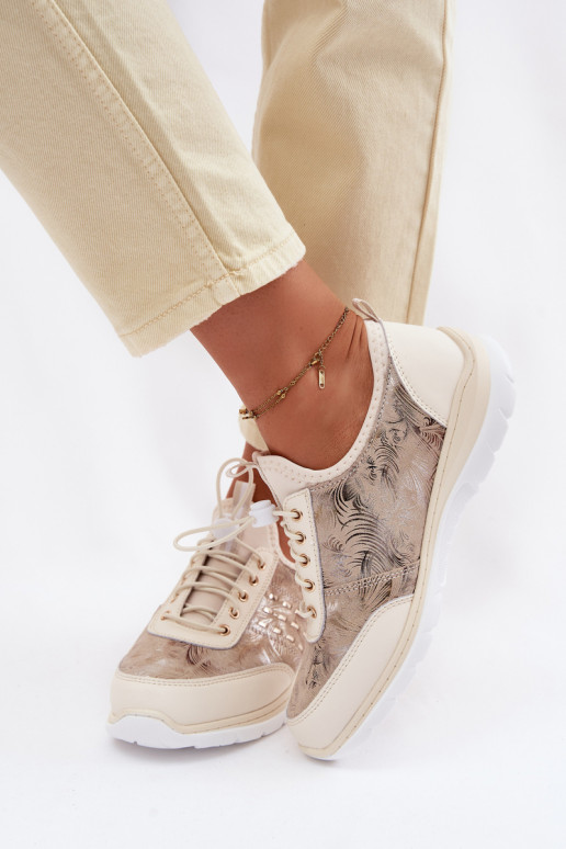 À motifs Peau chaussures Féminin D&A GR61-5990 beige