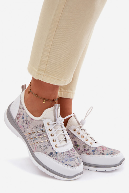 À motifs Peau chaussures Féminin D&A GR61-5990 couleur blanche