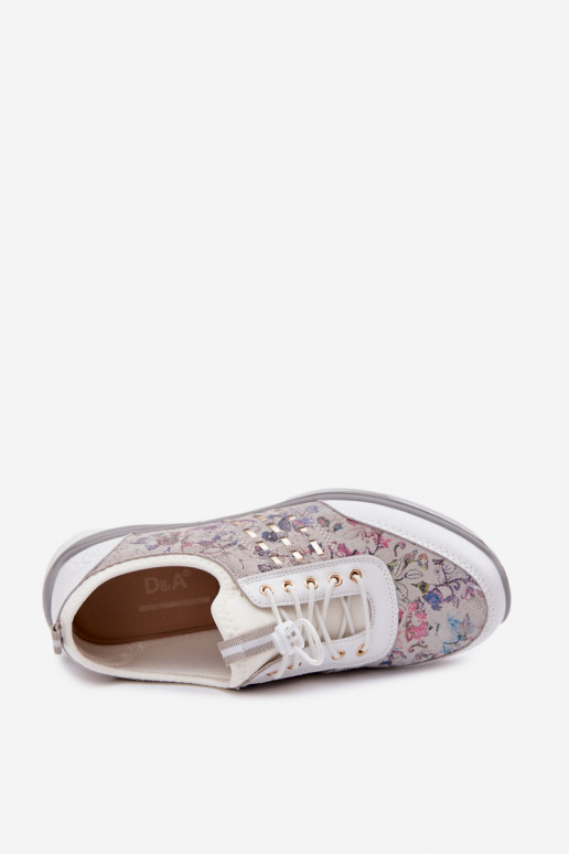 À motifs Peau chaussures Féminin D&A GR61-5990 couleur blanche