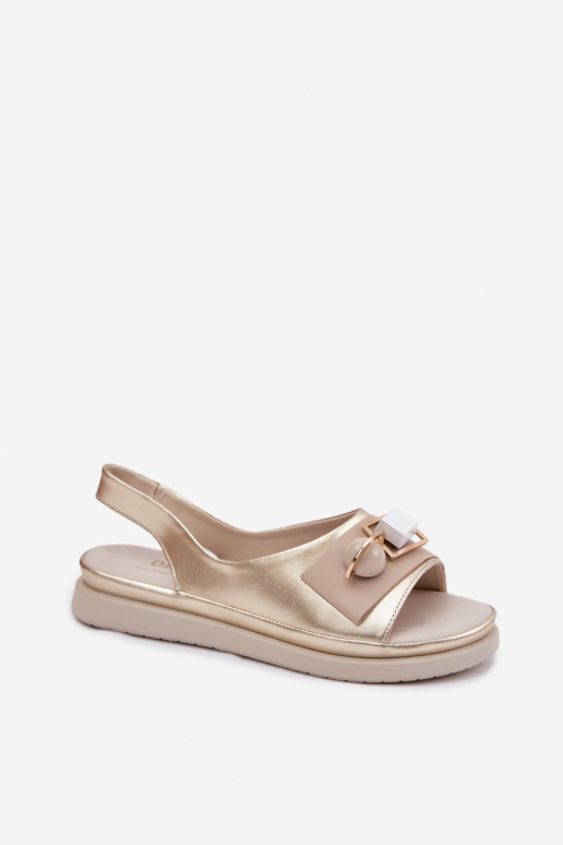 Sandales pour femmes Féminin avec des ornements D&A GR61-5932 couleur dorée