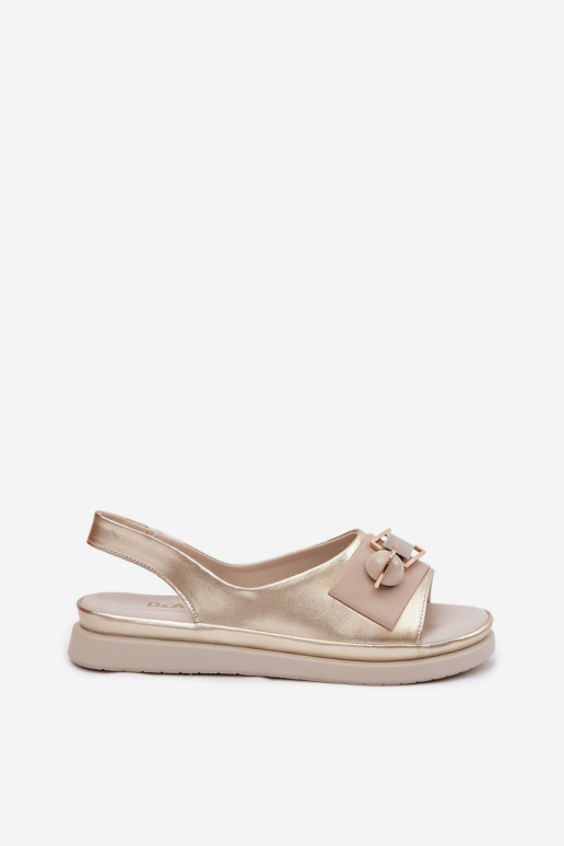 Dames sandalen Dames met ornamenten D&A GR61-5932 gouden kleur