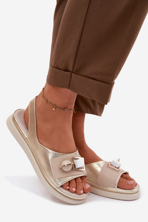 Sandales pour femmes Féminin avec des ornements D&A GR61-5932 couleur dorée