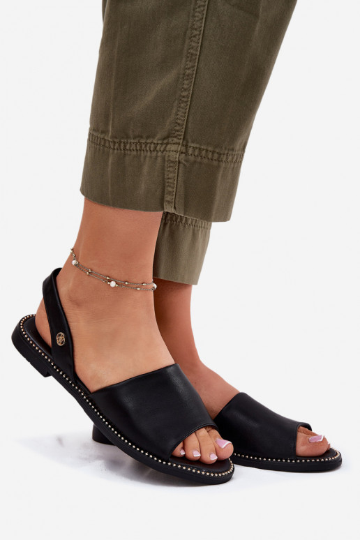 Sandales pour femmes avec des talons larges Eko Peau couleur noire Dereka