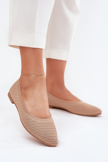 grille Ballerines en tissu Féminin beige Sarina