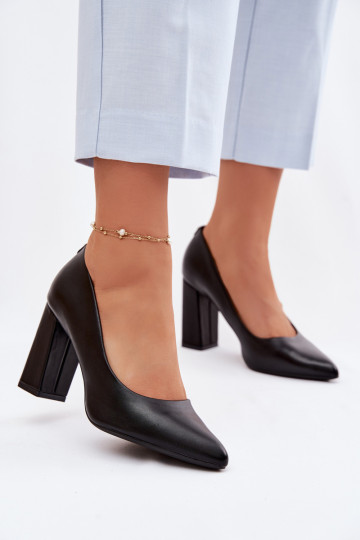 Chaussures à talons en simili cuir Sergio Leone PB216 couleur noire