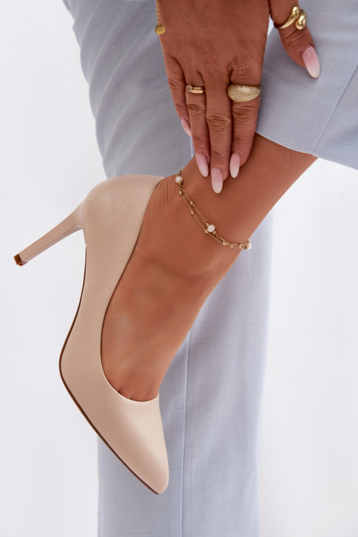 Eko Peau chaussures à talons hauts Sergio Leone 1339 couleur ivoire