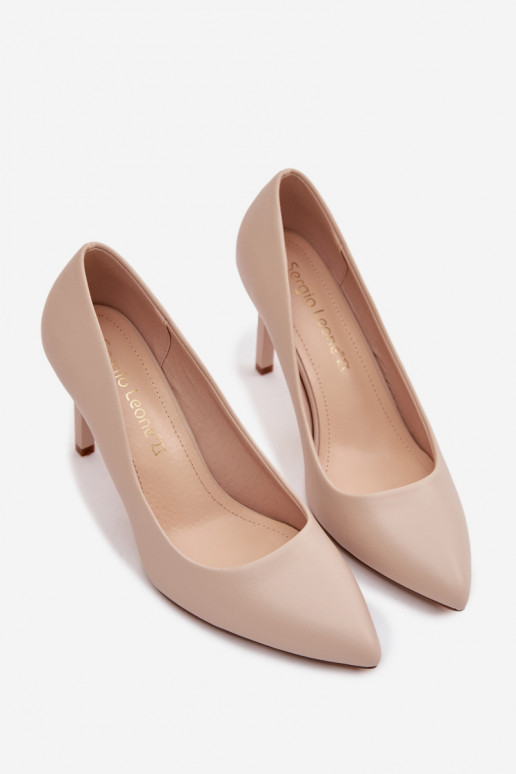 Eko Peau chaussures à talons hauts Sergio Leone 1339 couleur ivoire