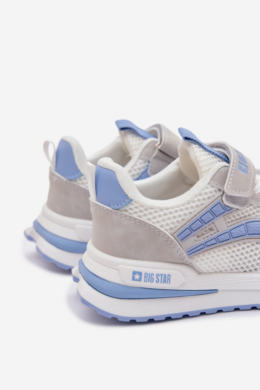 Schuhe Kinder-Sneaker Big Star TT374153 HI-POLY SYSTEM INeiß-blaue Farbe