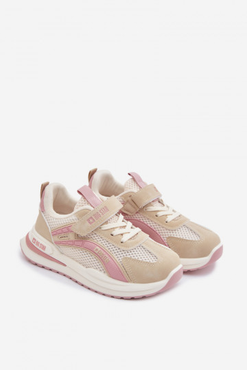chaussures Baskets pour enfants Big Star TT374151 HI-POLY SYSTEM beige-couleur rose