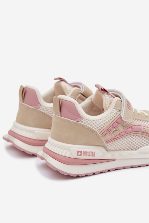 Schuhe Kinder-Sneaker Big Star TT374151 HI-POLY SYSTEM Beige-pinke Farbe