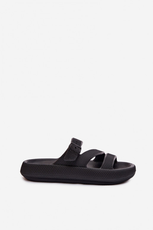 Pantoufles légères Pantoufles pour femmes avec des bandes I avec boucles Big Star TT274A037 couleur noire