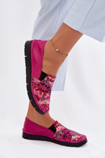 Chaussures en cuir pour femmes à enfiler Tai turiciejka 03512-73 couleur rose