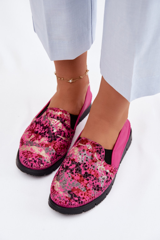 Leren damesslip-on schoenen Het heeftciejka 03512-73 roze