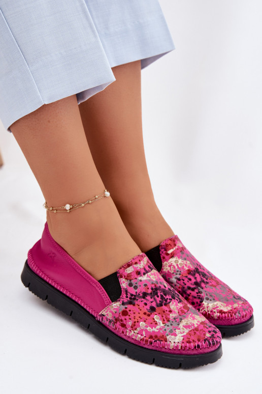 Lederstiefel für Damen Es mussciejka 03512-73 pinke Farbe