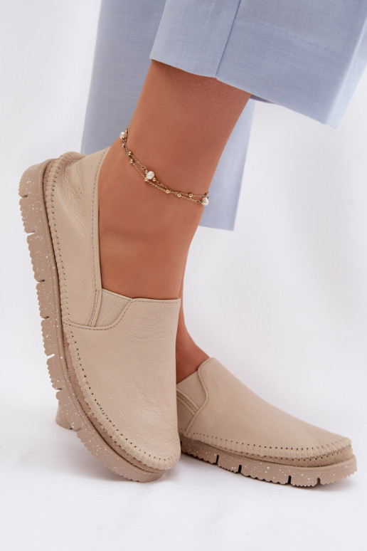 Bottes en cuir pour femme Il fautciejka 03512-04 beige