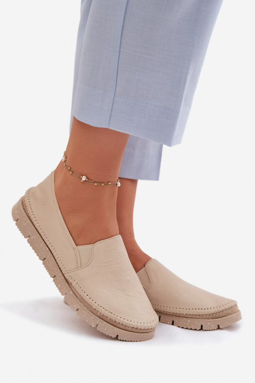 Bottes en cuir pour femme Il fautciejka 03512-04 beige