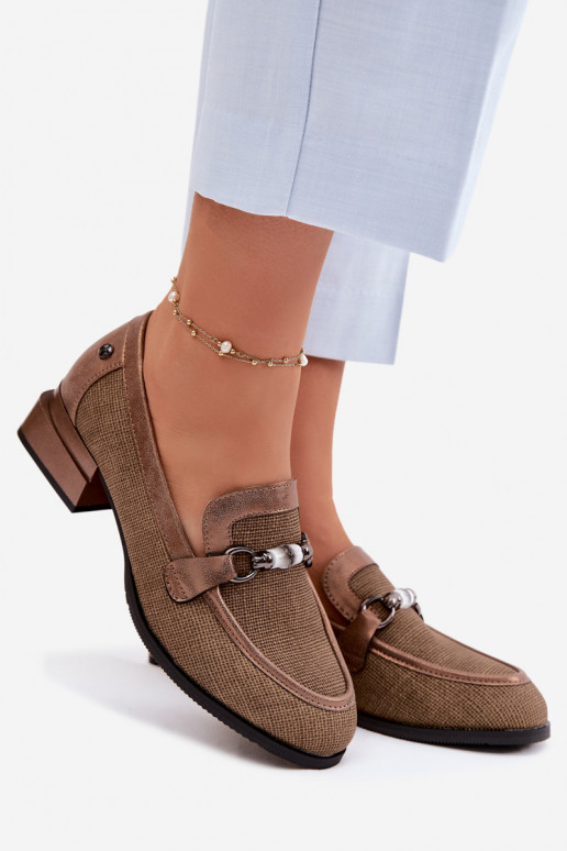 schoenen Dames met hakken Met sierlijk Detalem bruine kleur Meliva