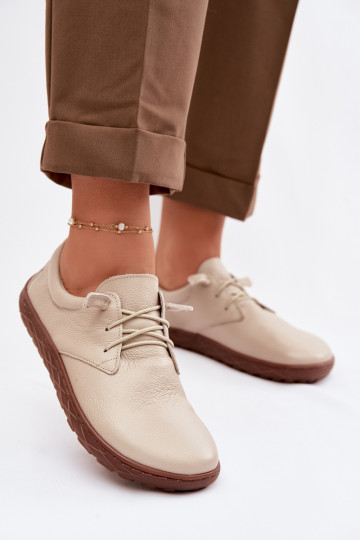 Leer schoenen Barefoot Dames Zazoo 10189 beige 2