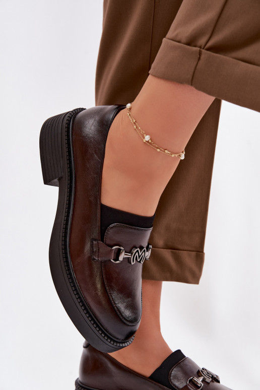 Leer dames mocassins Met sierlijk Detalem Vinceza 39985 CzekoladoIne