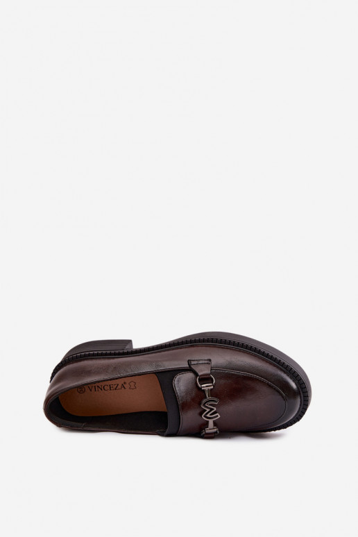 Peau mocassins pour femmes Avec des décorations Detalem Vinceza 39985 CzekoladoÀe