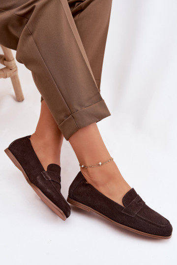 Mocassins met een natuurlijke suede binnenvoering Vinceza 18122 chocoladekleurig