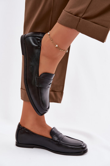Mocassins avec doublure en cuir naturel Vinceza 18121 couleur noire