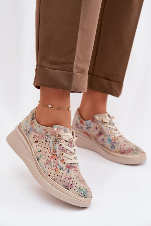 OpengeInerkt suède schoenen Dames Vinceza 79603 beige