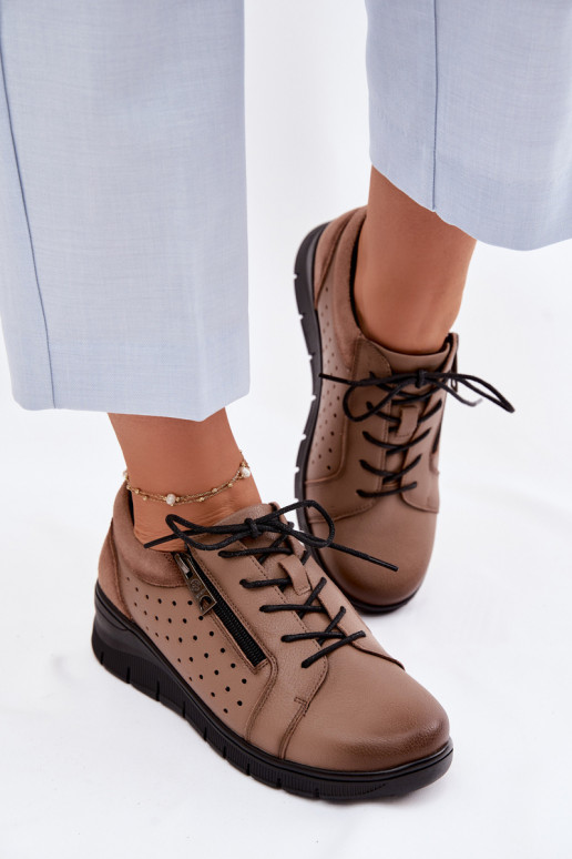 Peau chaussures Féminin avec une plateforme Vinceza 39977 beige