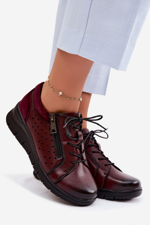 Haut Schuhe Feminin mit einer Plattform Vinceza 39977 Burgund