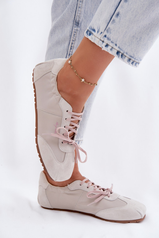 van suède Sneakers model schoenen Lage dames Big Star TT274599 beige