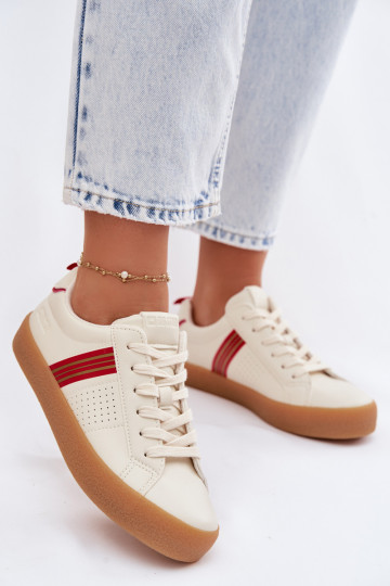 Baskets en simili cuir pour femmes Big Star TT274307 couleur ivoire