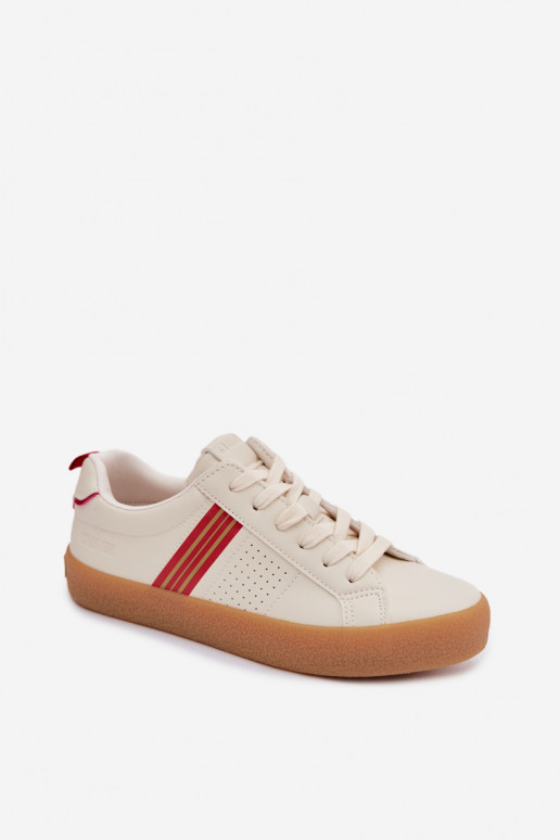 Eko Haut Sneakers Stilvollllschuhe Feminin Big Star TT274307 elfenbeinfarbe