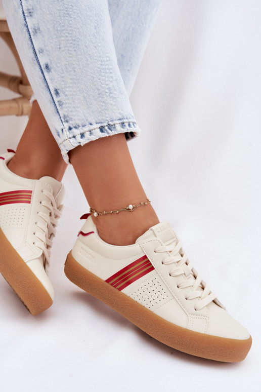 Eko Leer Sneakers model schoenen Dames Big Star TT274307 ivoor