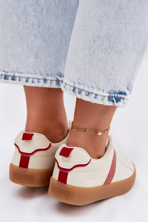 Eko Peau Chaussures modèle baskets Féminin Big Star TT274307 couleur ivoire