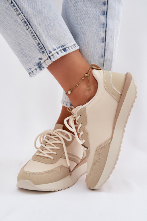 Sneakers model schoenen Dames met platform Big Star TT274278 beige