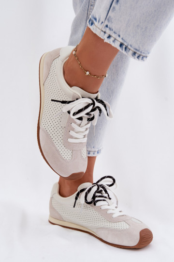 Big Star TT274555 weiße Suede-Damen-Sneaker
