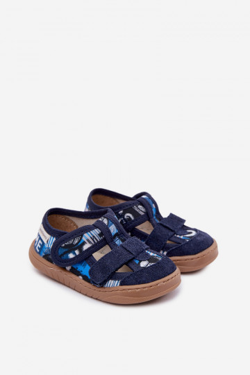 Milami donkerblauwe meisjes slippers met ballen Lumi