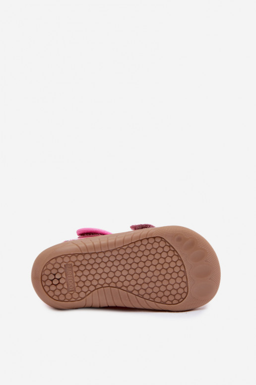 Chaussons Barefoot Puéril Milami des fraises couleur rose Lumi
