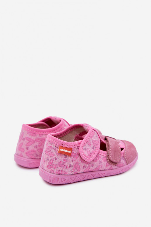 Slippers Milami Kinderen Glitters met zelfklevende bevestigingsmiddelen In harten roze Reathiana