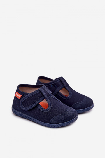 Slippers Milami voor kinderen met klittebandsluiting donkerblauw Jasimrra