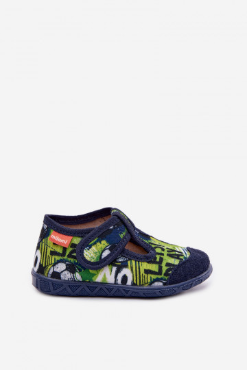 Chaussons Milami pour enfants avec fermetures autocollantes motif de ballons bleu-vert Jasimrra 2