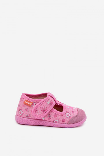 Slippers Milami voor kinderen met klittebandsluiting met glitters roze Jasimrra 2