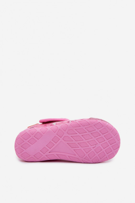 Chaussons Milami Puéril avec attaches adhésives avec éclat couleur rose Jasimrra