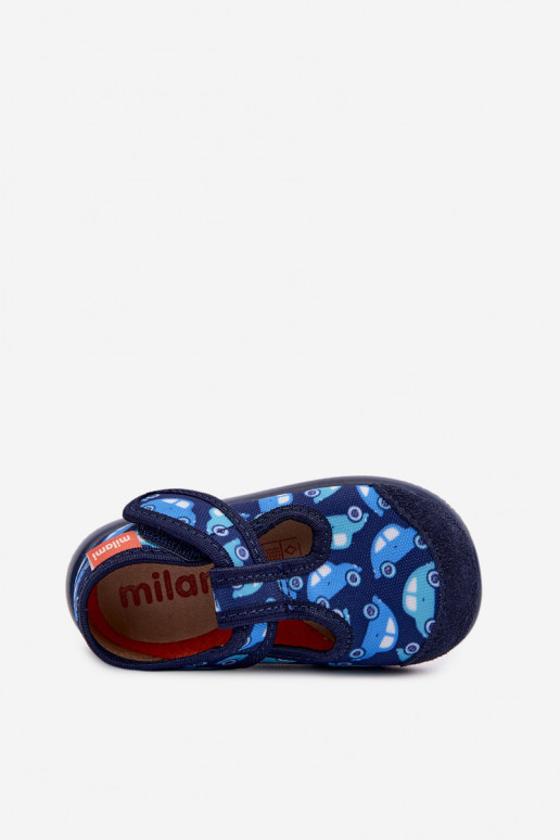 Chaussons Milami Puéril Elastyczne avec attaches adhésives bleu foncé Ambette