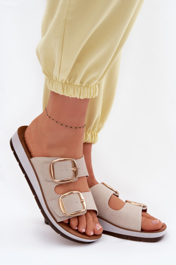 Dames slippers met gespen Inblu CP000061 goud 2