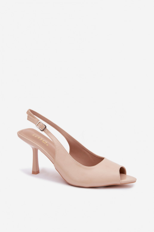 Sandales pour femmes avec des talons fins beige Sevina
