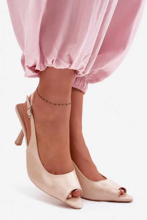 Damensandalen mit dünnen Absätzen Beige Sevina