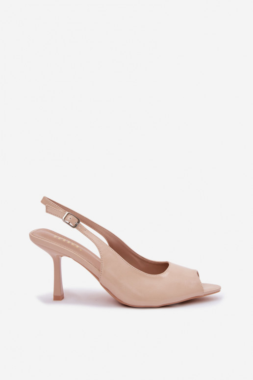Sandales pour femmes avec des talons fins beige Sevina