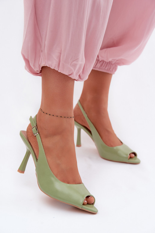 Sandales pour femmes avec des talons fins couleur verte Sevina