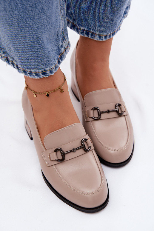 Leer schoenen Dames met hakken Vinceza 18116 beige